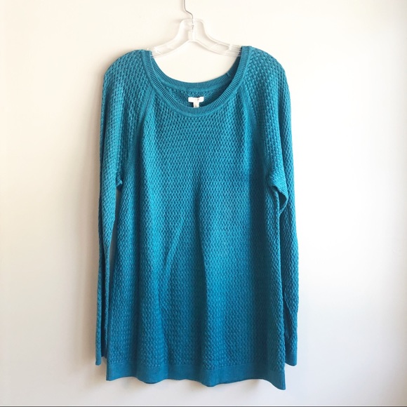 Sonoma Women’s Sweater Size XL CABLE KNIT TOP Aqua
